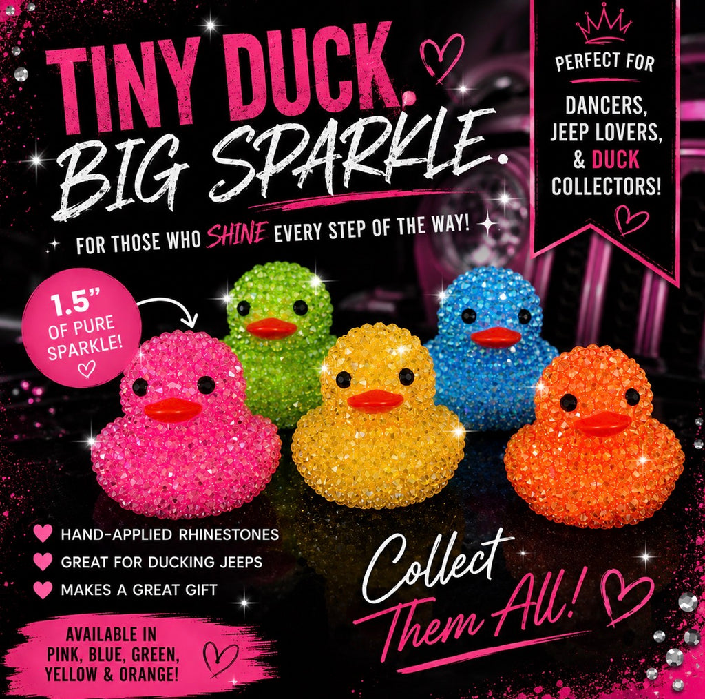 PINK Rhinestoned Mini Rubber Duck